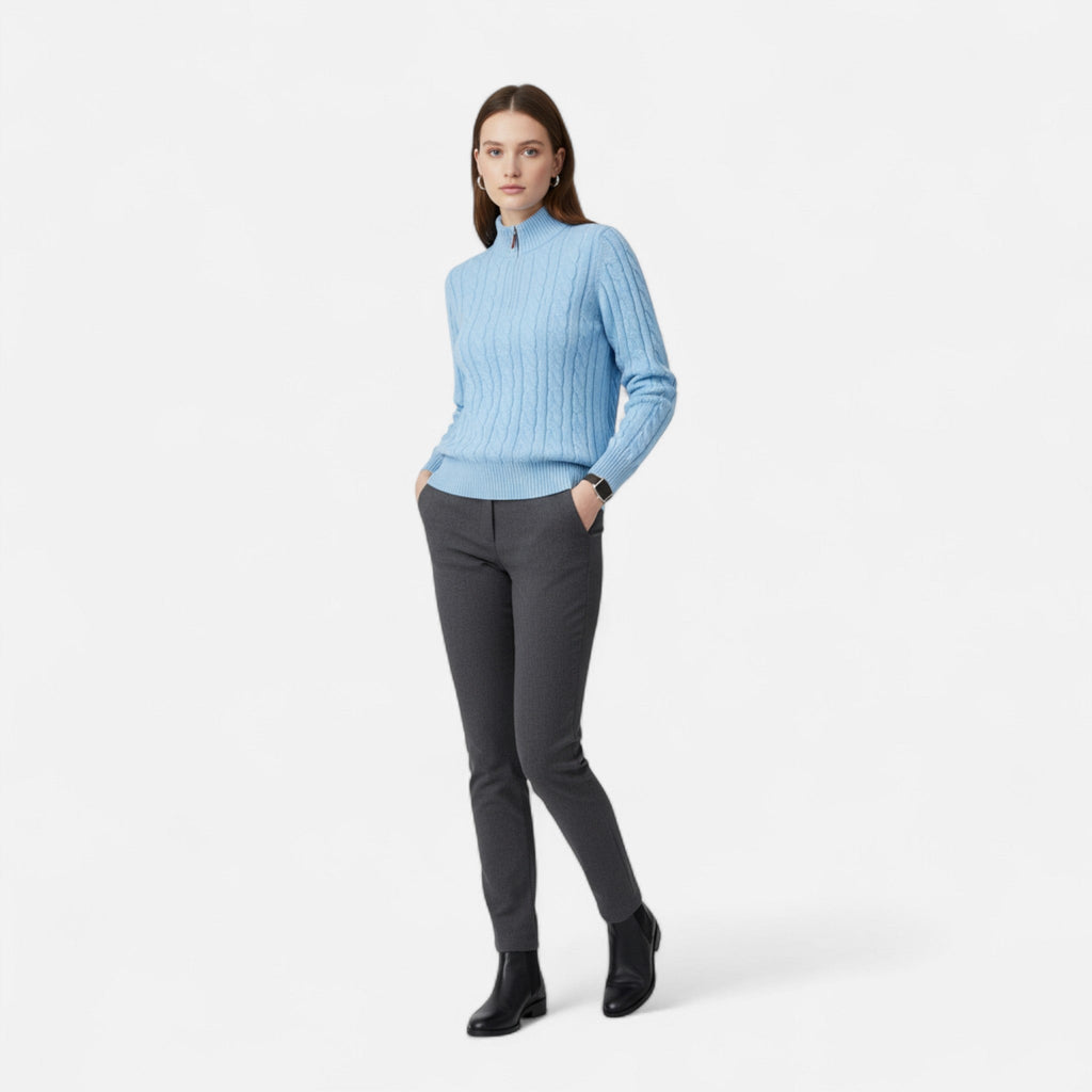 Alpine Elegance | Women's Half Zip Sweater in Premium Wool Blend 3