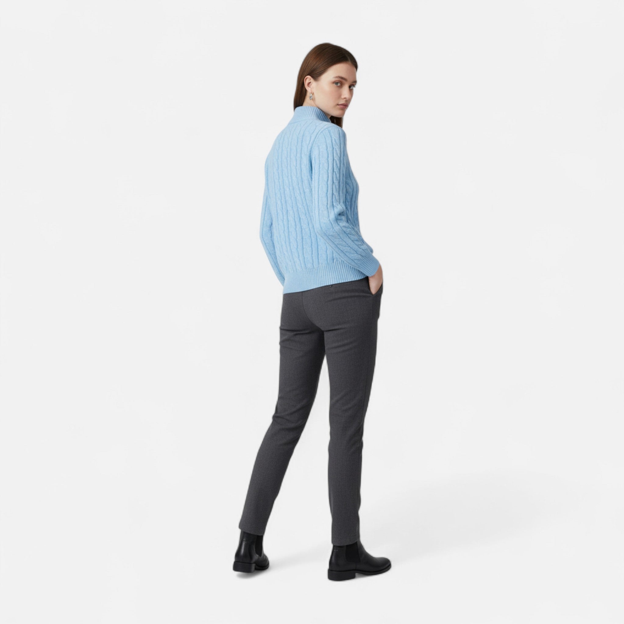 Alpine Elegance | Women's Half Zip Sweater in Premium Wool Blend 4