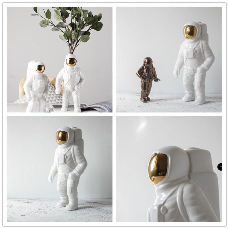 Astronaut Orb Ceramic Flower Vase for Unique Space-Inspired Home Decor 6