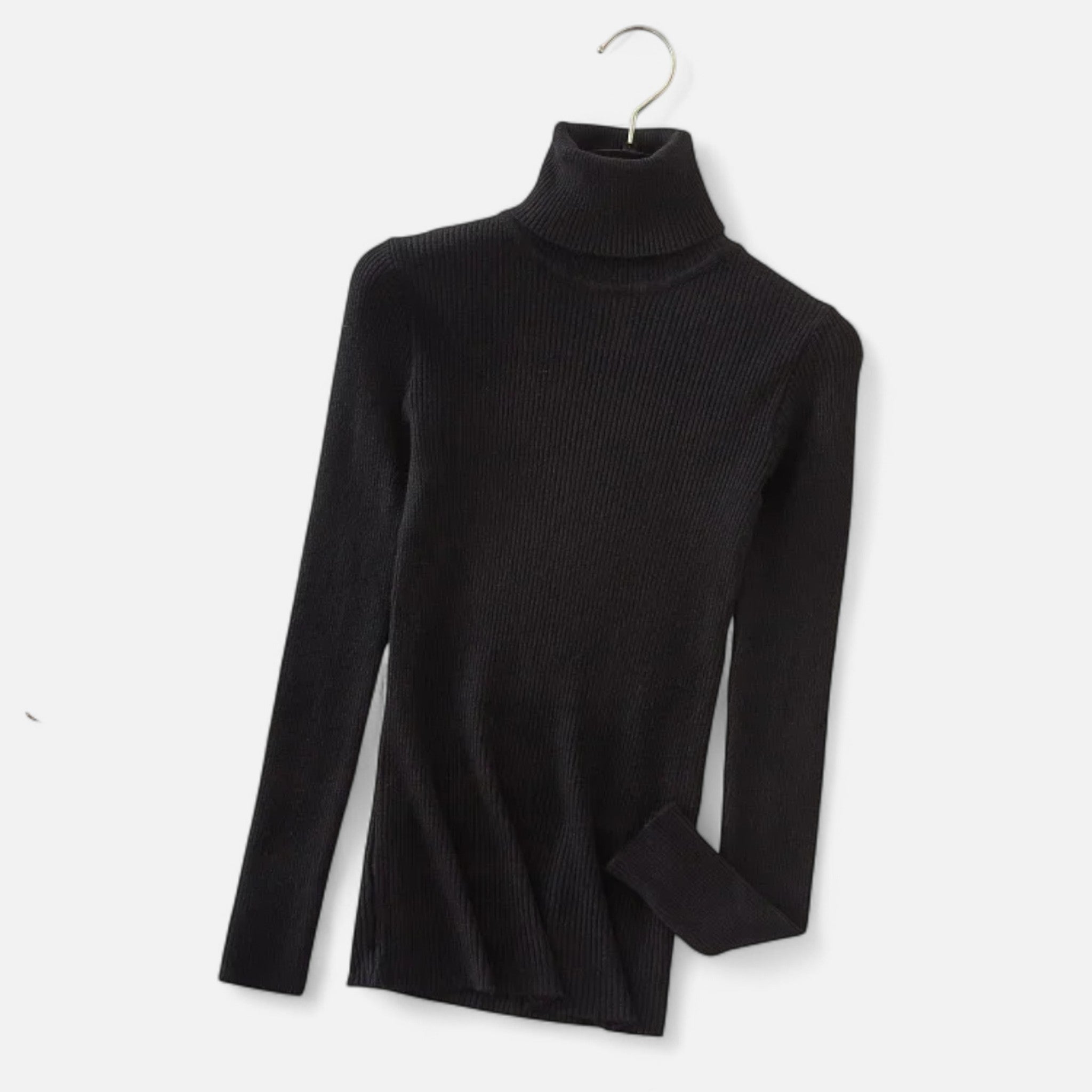 Cashmere Turtleneck Sweater for Women in Black - Luxe Softness and Elegance 2