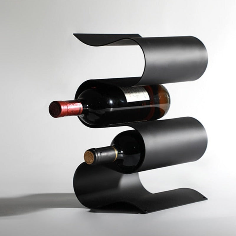 Elegant Curved Metal Table Wine Rack | Stylish Bottle Holder for 4 Bottles 1