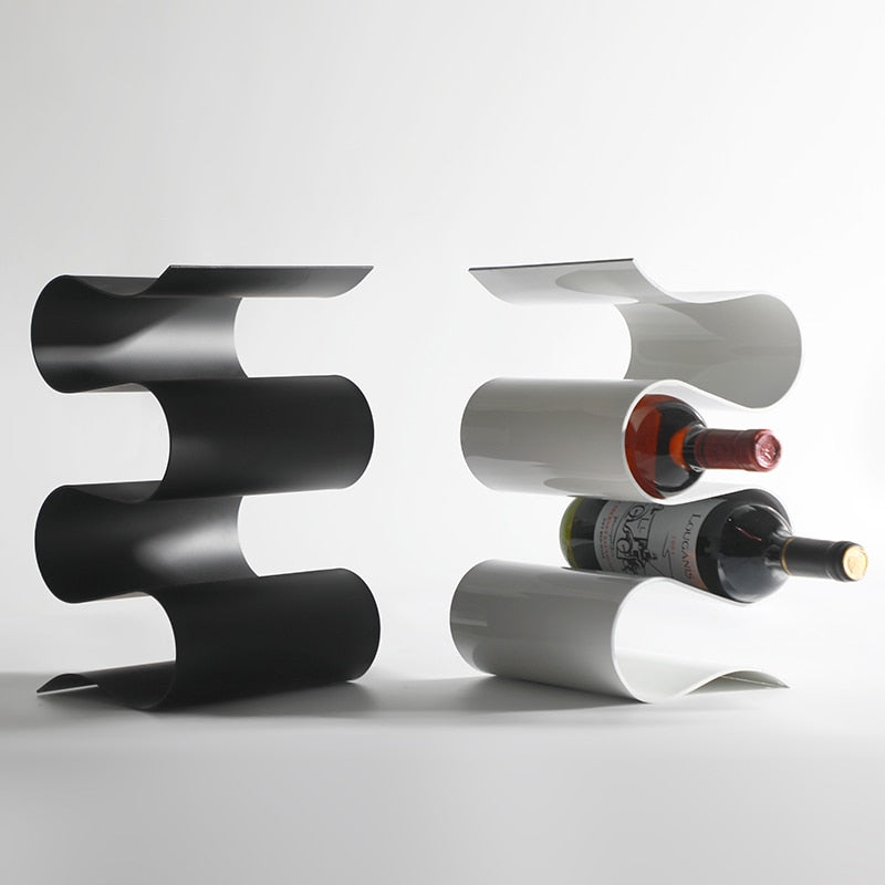 Elegant Curved Metal Table Wine Rack | Stylish Bottle Holder for 4 Bottles 4
