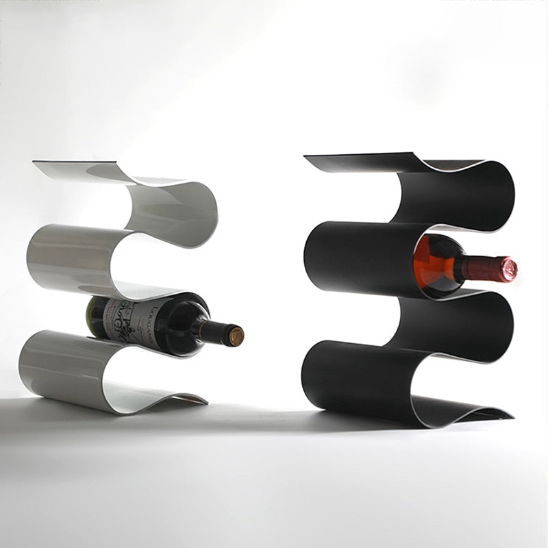 Elegant Curved Metal Table Wine Rack | Stylish Bottle Holder for 4 Bottles 5