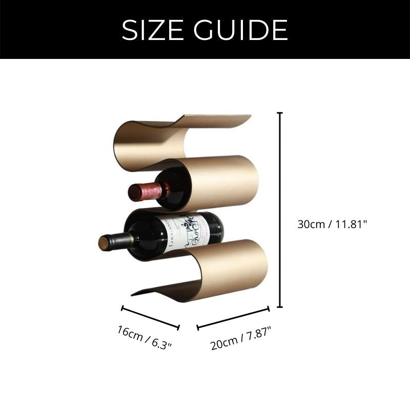 Elegant Curved Metal Table Wine Rack | Stylish Bottle Holder for 4 Bottles 8