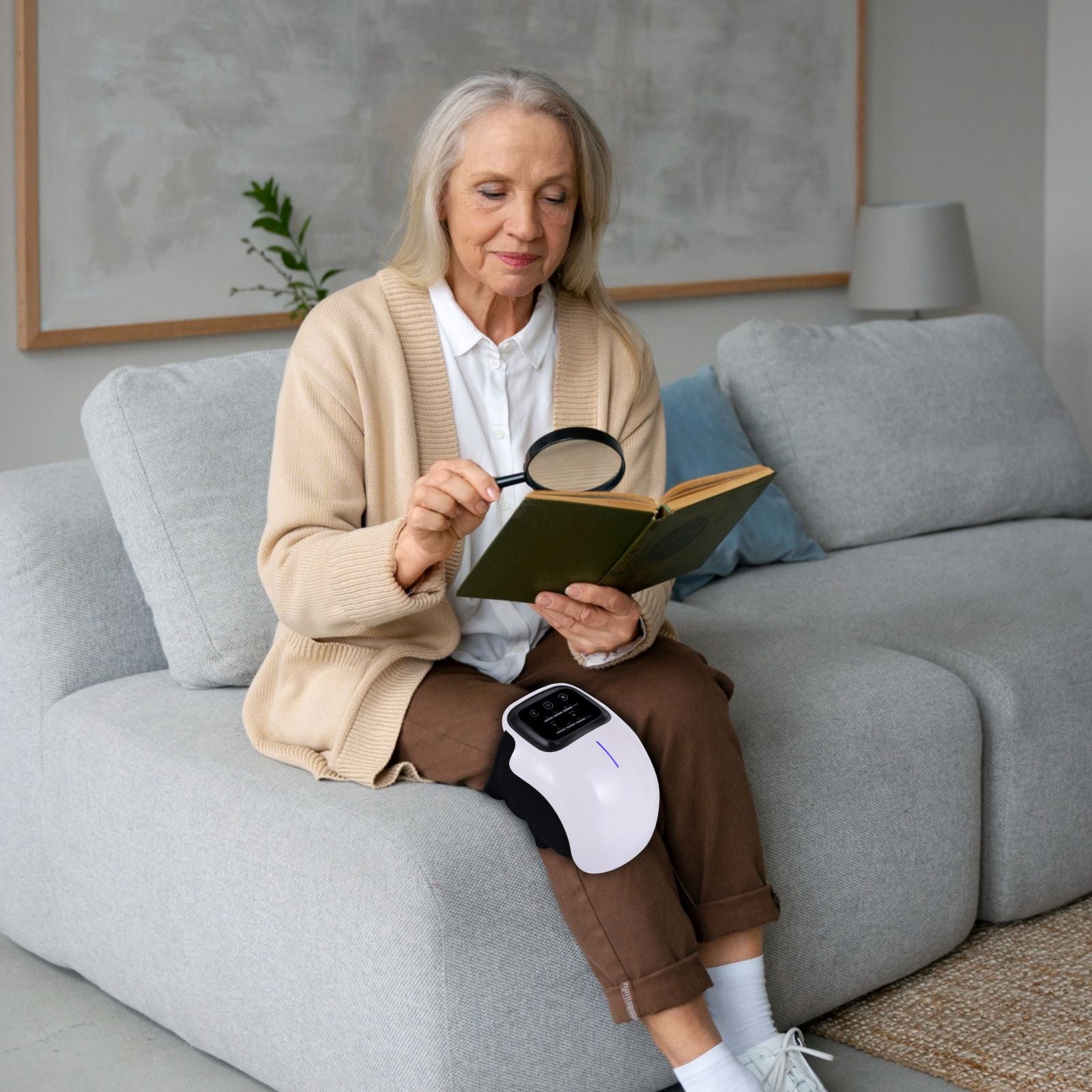 Heated Knee Massager for Joint Pain Relief with Infrared Therapy and Adjustable Settings 0